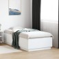 vidaXL Estructura de cama con LED madera ingeniería blanco 90x190 cm
