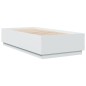 vidaXL Estructura de cama con LED madera ingeniería blanco 90x190 cm