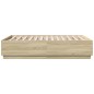 vidaXL Estructura cama con luces LED madera roble Sonoma 135x190 cm vidaXL Estructura cama con luces LED madera roble Sonoma 135x190 cm