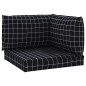 vidaXL Cojines para palés 3 piezas tela Oxford a cuadros negros vidaXL Cojines para palés 3 piezas tela Oxford a cuadros negros