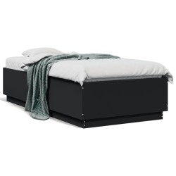 vidaXL Estructura de cama madera de ingeniería negra 90x190 cm