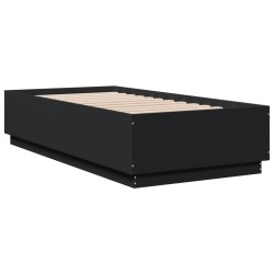 vidaXL Estructura de cama madera de ingeniería negra 90x190 cm