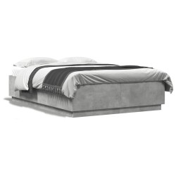 vidaXL Estructura de cama madera de ingeniería gris hormigón 120x200cm