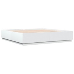 vidaXL Estructura de cama madera de ingeniería blanca 200x200 cm