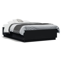 vidaXL Estructura de cama madera de ingeniería negra 140x190 cm