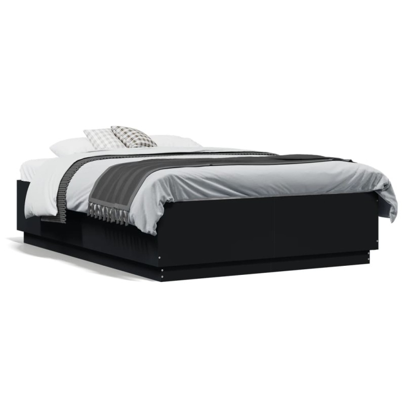 vidaXL Estructura de cama madera de ingeniería negra 140x190 cm vidaXL Estructura de cama madera de ingeniería negra 140x190 cm