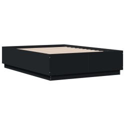 vidaXL Estructura de cama madera de ingeniería negra 140x190 cm