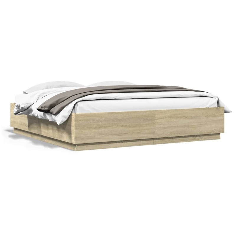 vidaXL Estructura de cama madera de ingeniería roble Sonoma 180x200 cm vidaXL Estructura de cama madera de ingeniería roble Sonoma 180x200 cm