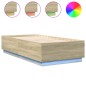 vidaXL Estructura cama con luces LED madera roble Sonoma 75x190 cm vidaXL Estructura cama con luces LED madera roble Sonoma 75x190 cm