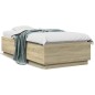 vidaXL Estructura cama con luces LED madera roble Sonoma 75x190 cm vidaXL Estructura cama con luces LED madera roble Sonoma 75x190 cm