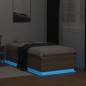 vidaXL Estructura cama con luces LED madera roble Sonoma 75x190 cm vidaXL Estructura cama con luces LED madera roble Sonoma 75x190 cm