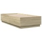 vidaXL Estructura cama con luces LED madera roble Sonoma 75x190 cm vidaXL Estructura cama con luces LED madera roble Sonoma 75x190 cm