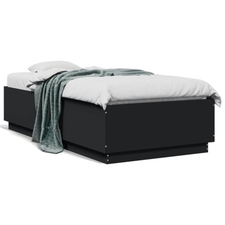vidaXL Estructura de cama madera de ingeniería negra 75x190 cm