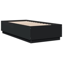 vidaXL Estructura de cama madera de ingeniería negra 75x190 cm
