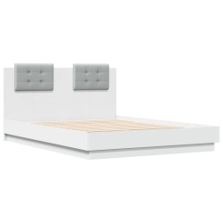 vidaXL Estructura cama con cabecero madera ingeniería blanco 140x190cm