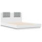 vidaXL Estructura cama con cabecero madera ingeniería blanco 140x190cm vidaXL Estructura cama con cabecero madera ingeniería blanco 140x190cm