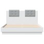 vidaXL Estructura cama con cabecero madera ingeniería blanco 140x190cm vidaXL Estructura cama con cabecero madera ingeniería blanco 140x190cm