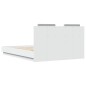 vidaXL Estructura cama con cabecero madera ingeniería blanco 140x190cm vidaXL Estructura cama con cabecero madera ingeniería blanco 140x190cm