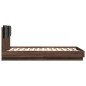 vidaXL Cama con cabecero madera de ingeniería marrón roble 140x190 cm vidaXL Cama con cabecero madera de ingeniería marrón roble 140x190 cm