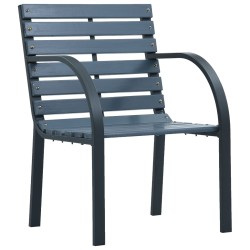 vidaXL Sillas de jardín 2 unidades madera maciza abeto gris y acero