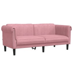 vidaXL Sofá de 2 plazas terciopelo rosa
