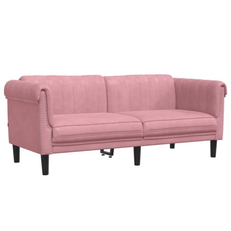 vidaXL Sofá de 2 plazas terciopelo rosa