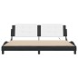 vidaXL Estructura cama con LED cuero sintético negro blanco 200x200 cm