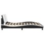 vidaXL Estructura de cama con luz LED cuero PE negro blanco 180x200 cm