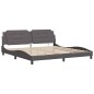 vidaXL Estructura cama con luces LED cuero sintético gris 200x200 cm