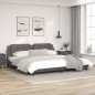 vidaXL Estructura cama con luces LED cuero sintético gris 200x200 cm