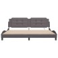 vidaXL Estructura cama con luces LED cuero sintético gris 200x200 cm