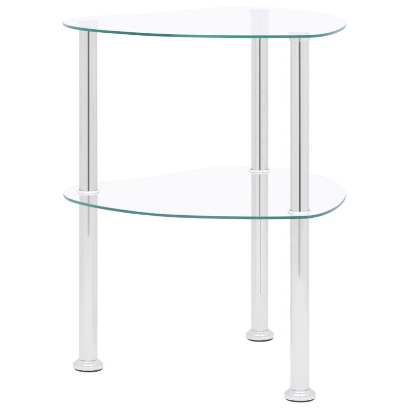 vidaXL Mesa auxiliar de ordenador vidrio transparente 38x38x50 cm vidaXL Mesa auxiliar de ordenador vidrio transparente 38x38x50 cm