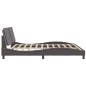 vidaXL Estructura cama con luces LED cuero sintético gris 200x200 cm