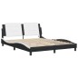 vidaXL Estructura de cama con luz LED cuero PE negro blanco 160x200 cm vidaXL Estructura de cama con luz LED cuero PE negro blanco 160x200 cm
