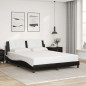 vidaXL Estructura de cama con luz LED cuero PE negro blanco 160x200 cm vidaXL Estructura de cama con luz LED cuero PE negro blanco 160x200 cm