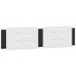 vidaXL Estructura de cama con luz LED cuero PE negro blanco 160x200 cm vidaXL Estructura de cama con luz LED cuero PE negro blanco 160x200 cm