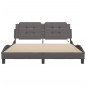 vidaXL Estructura de cama con luces LED cuero PE gris 160x200 cm