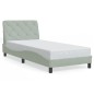 vidaXL Estructura de cama con cabecero terciopelo gris claro 80x200 cm
