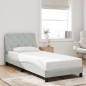 vidaXL Estructura de cama con cabecero terciopelo gris claro 80x200 cm