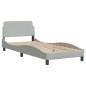 vidaXL Estructura de cama con cabecero terciopelo gris claro 80x200 cm