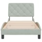 vidaXL Estructura de cama con cabecero terciopelo gris claro 80x200 cm