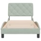 vidaXL Estructura de cama con cabecero terciopelo gris claro 90x190 cm