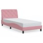 vidaXL Estructura de cama con cabecero de terciopelo rosa 90x190 cm vidaXL Estructura de cama con cabecero de terciopelo rosa 90x190 cm