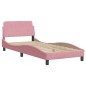 vidaXL Estructura de cama con cabecero de terciopelo rosa 90x190 cm vidaXL Estructura de cama con cabecero de terciopelo rosa 90x190 cm