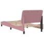 vidaXL Estructura de cama con cabecero de terciopelo rosa 90x190 cm vidaXL Estructura de cama con cabecero de terciopelo rosa 90x190 cm