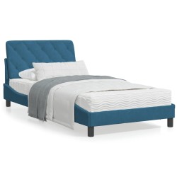 vidaXL Estructura de cama con cabecero terciopelo azul 100x200 cm