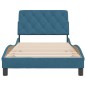 vidaXL Estructura de cama con cabecero terciopelo azul 100x200 cm vidaXL Estructura de cama con cabecero terciopelo azul 100x200 cm
