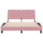 vidaXL Estructura de cama con cabecero de terciopelo rosa 120x200 cm vidaXL Estructura de cama con cabecero de terciopelo rosa 120x200 cm