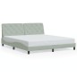 vidaXL Estructura de cama con cabecero terciopelo gris claro 180x200cm