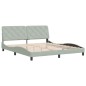 vidaXL Estructura de cama con cabecero terciopelo gris claro 180x200cm